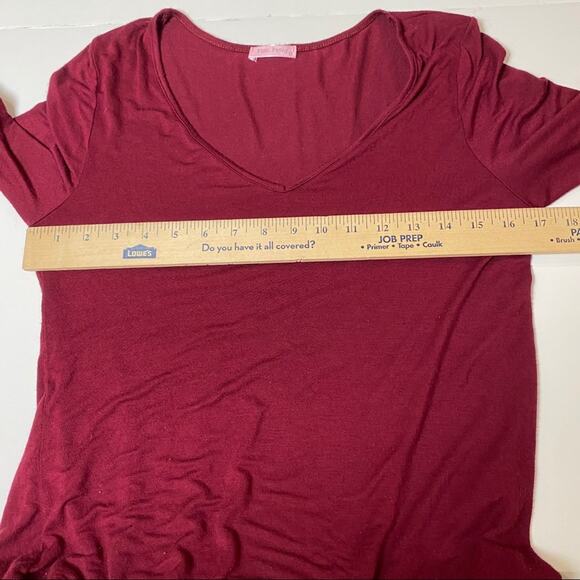 Spring Flowy wine Pink Peony Asymetrical hem bell sleeves M - Picture 7 of 7